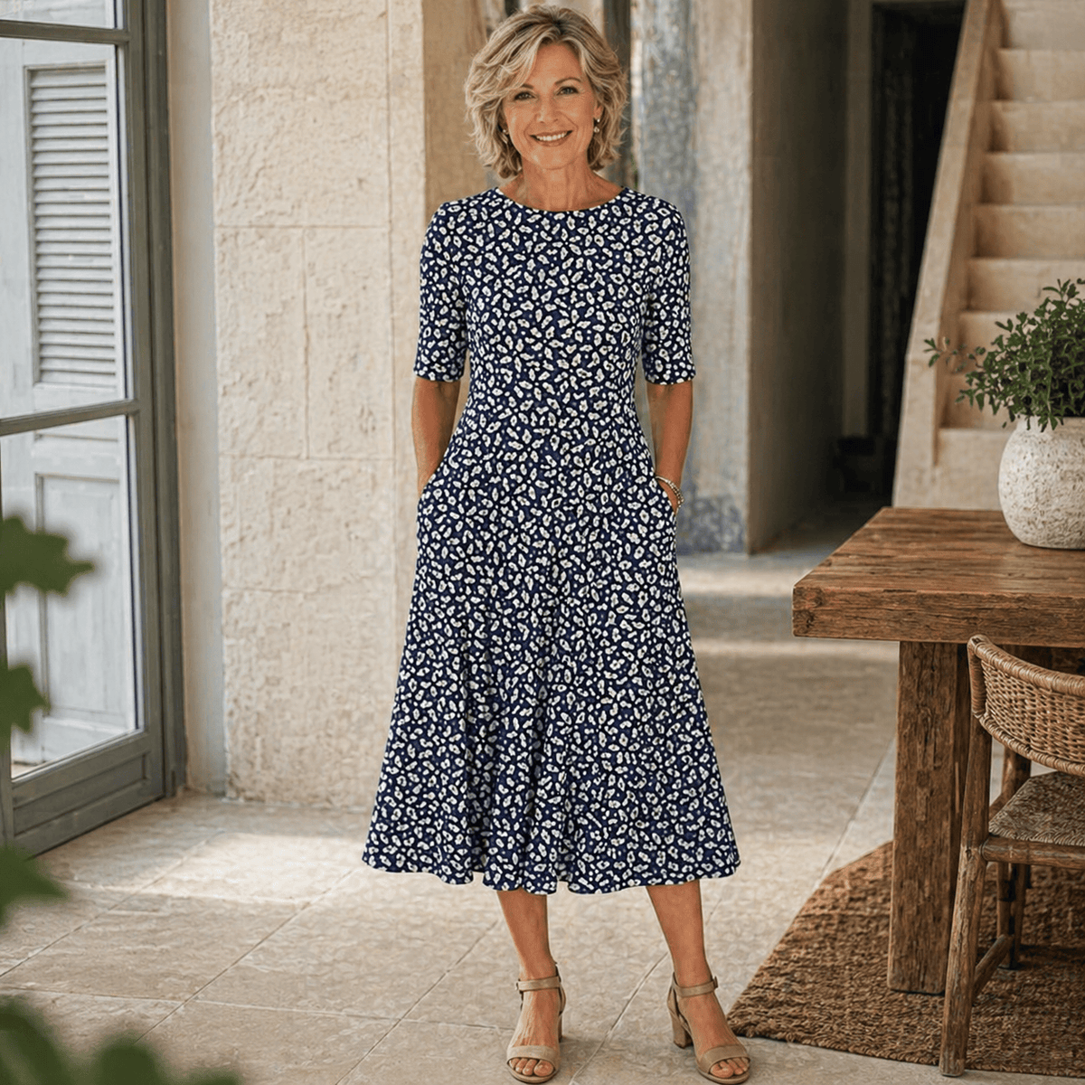 Sarah | Robe midi fleurie sans effort