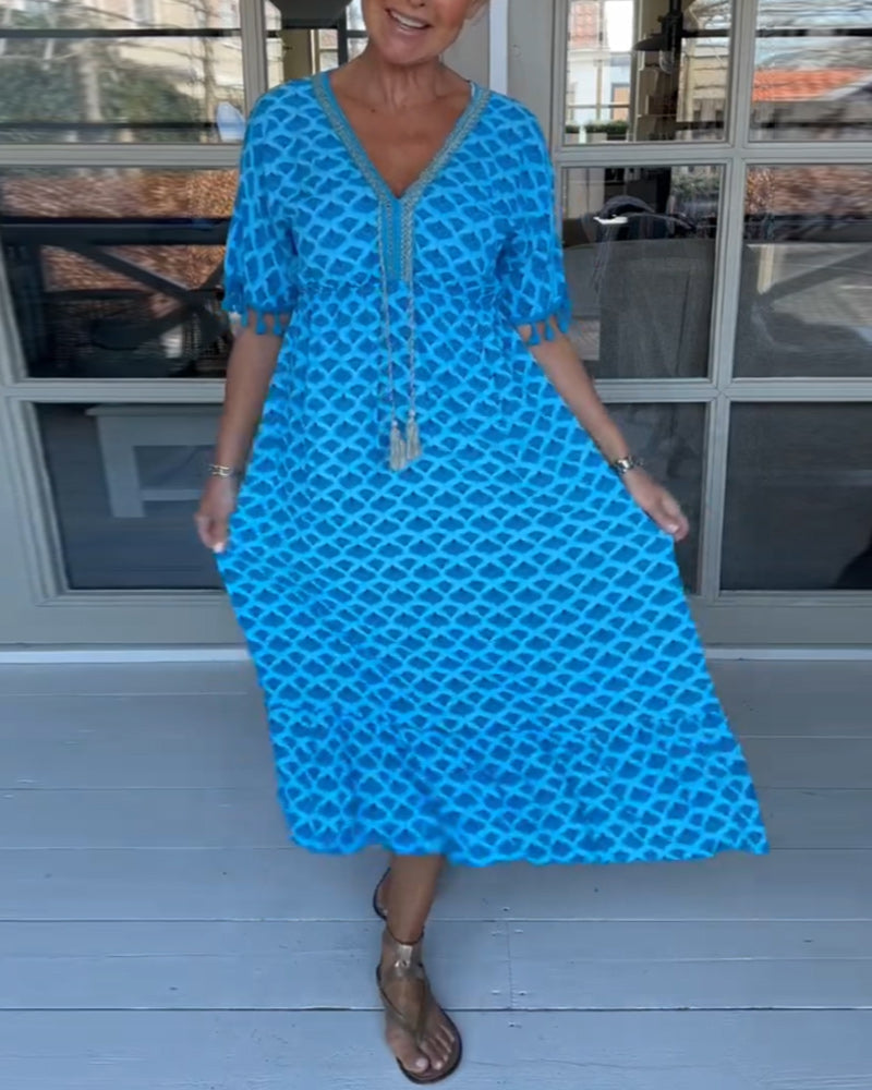 Winona | Robe à Franges en V d'Été
