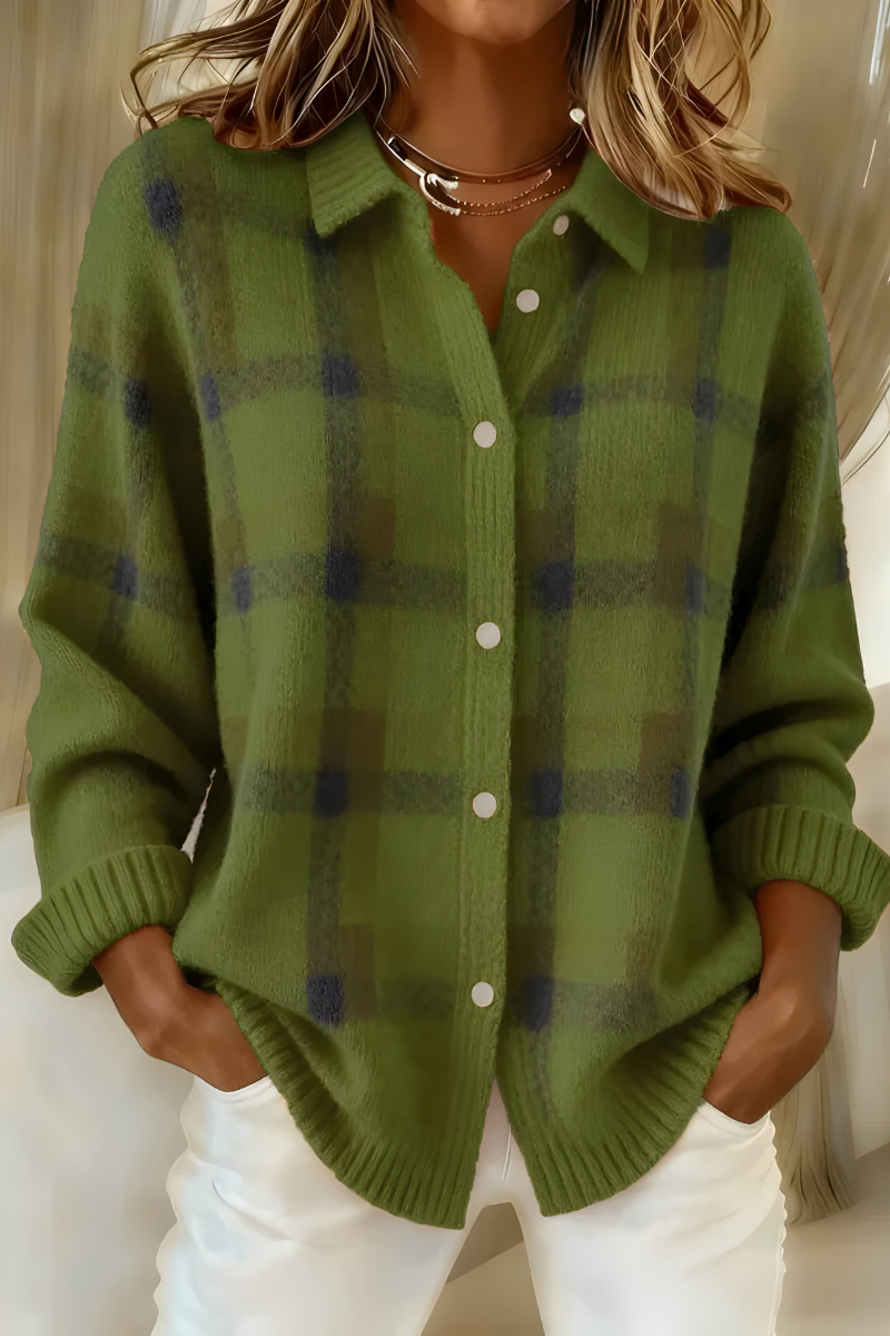Maïwen | Cardigan à carreaux doux