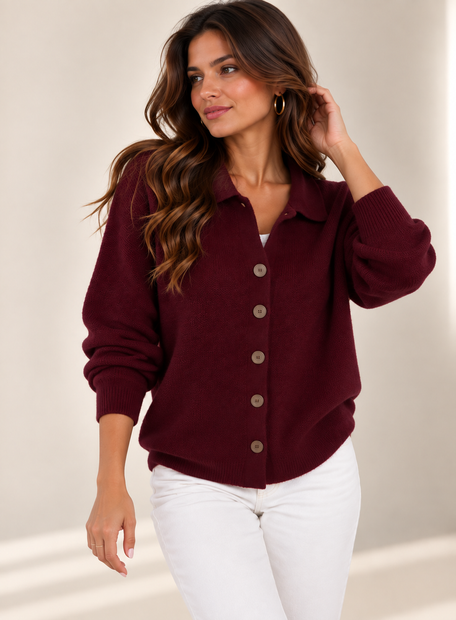 Josefina | Veste en Tricot avec Col et Boutons