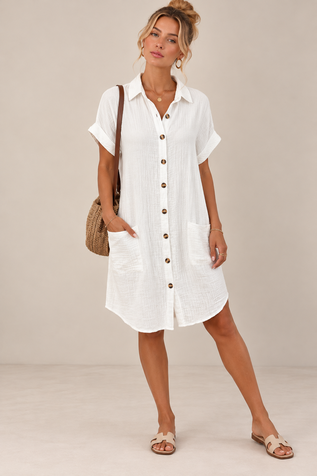 Dunya - Robe polo ceinturée élégante