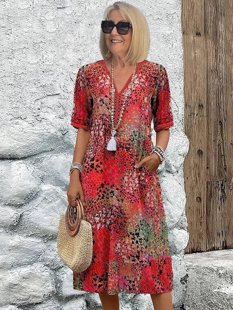 Lina - Robe Midi Éclatante