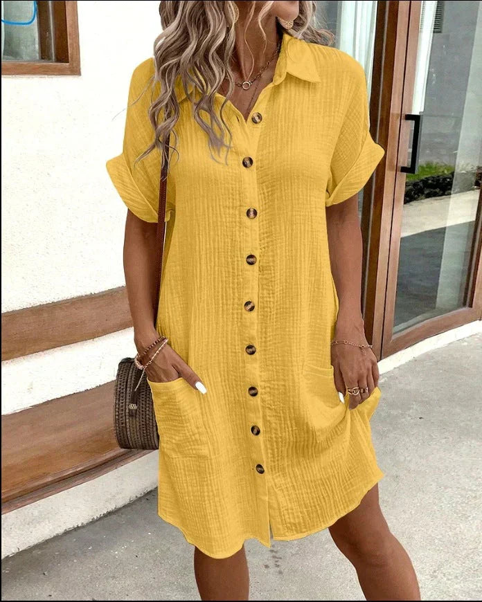 Dunya - Robe polo ceinturée élégante