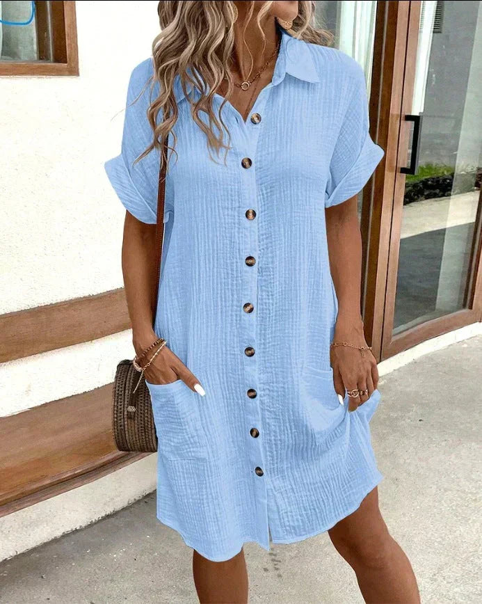 Dunya - Robe polo ceinturée élégante