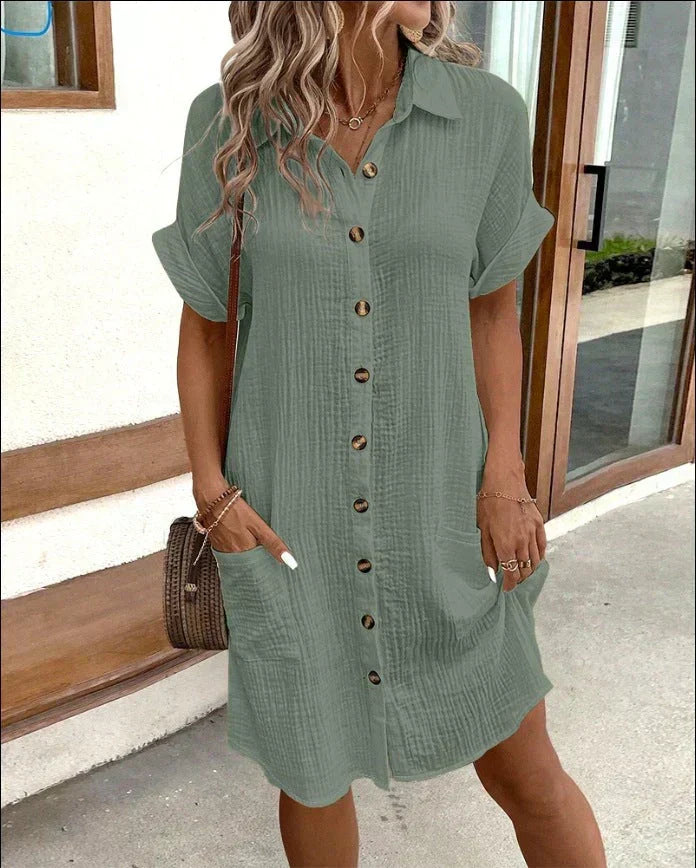 Dunya - Robe polo ceinturée élégante