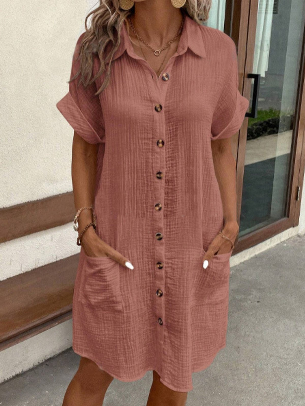 Dunya - Robe polo ceinturée élégante