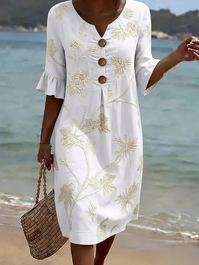 Robe décontractée à imprimé floral pour femme.