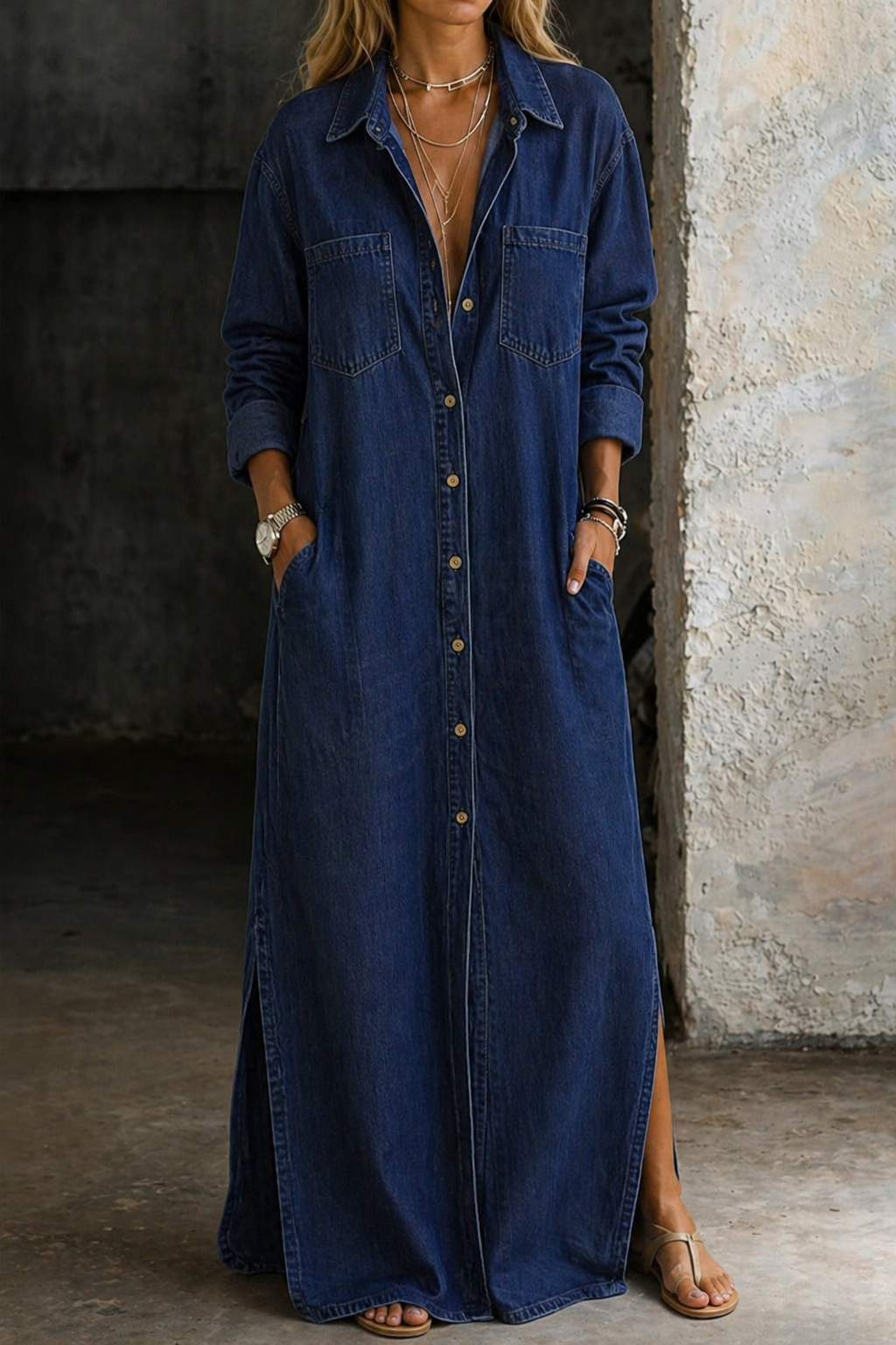 Andrea | Robe chemise en jean