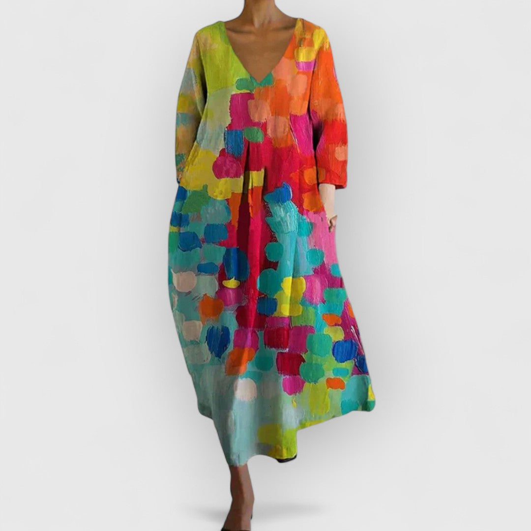 Anastasia | Robe à décolleté en V colorée