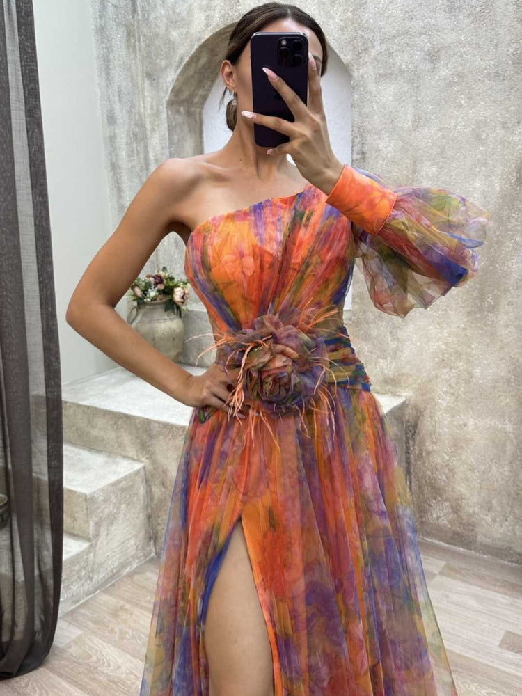 Kayla - Robe Asymétrique Fleurie