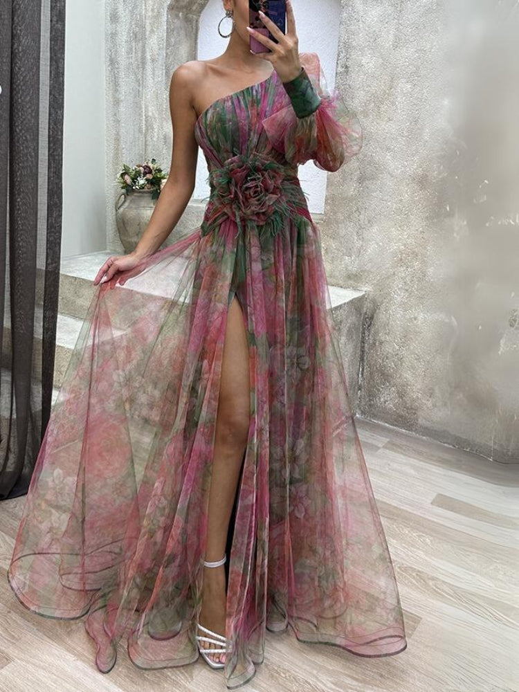 Kayla - Robe Asymétrique Fleurie