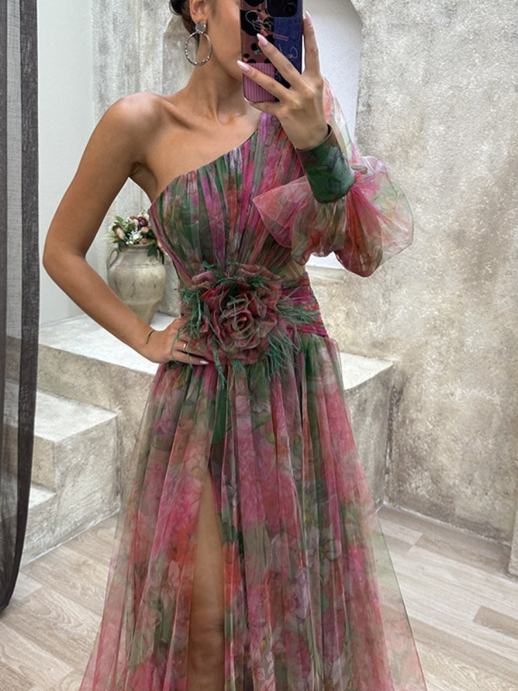Kayla - Robe Asymétrique Fleurie