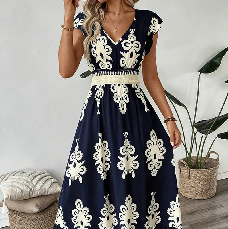 Candela | Robe longue baroque à col en V
