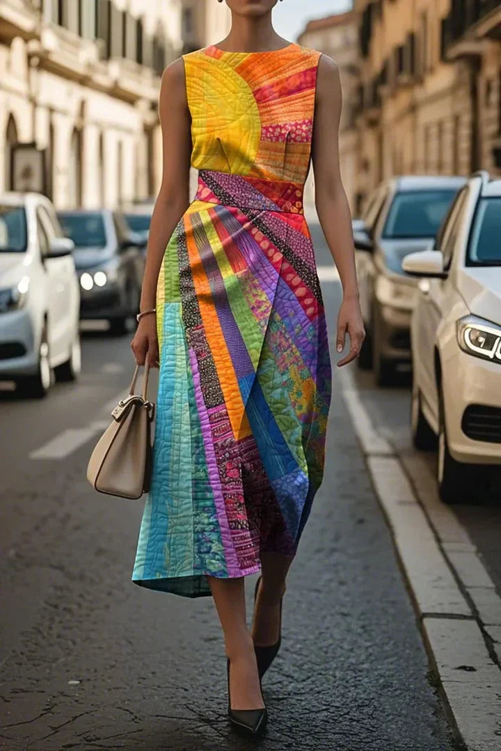 Zelva – Robe Graphique Asymétrique
