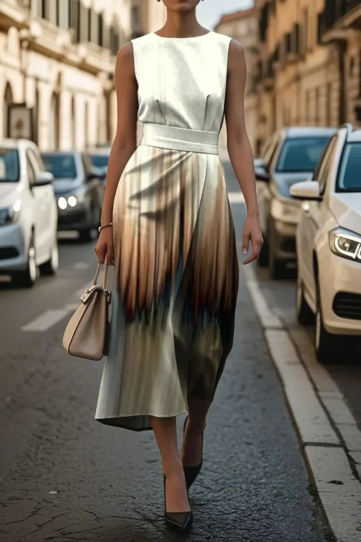 Zelva – Robe Graphique Asymétrique