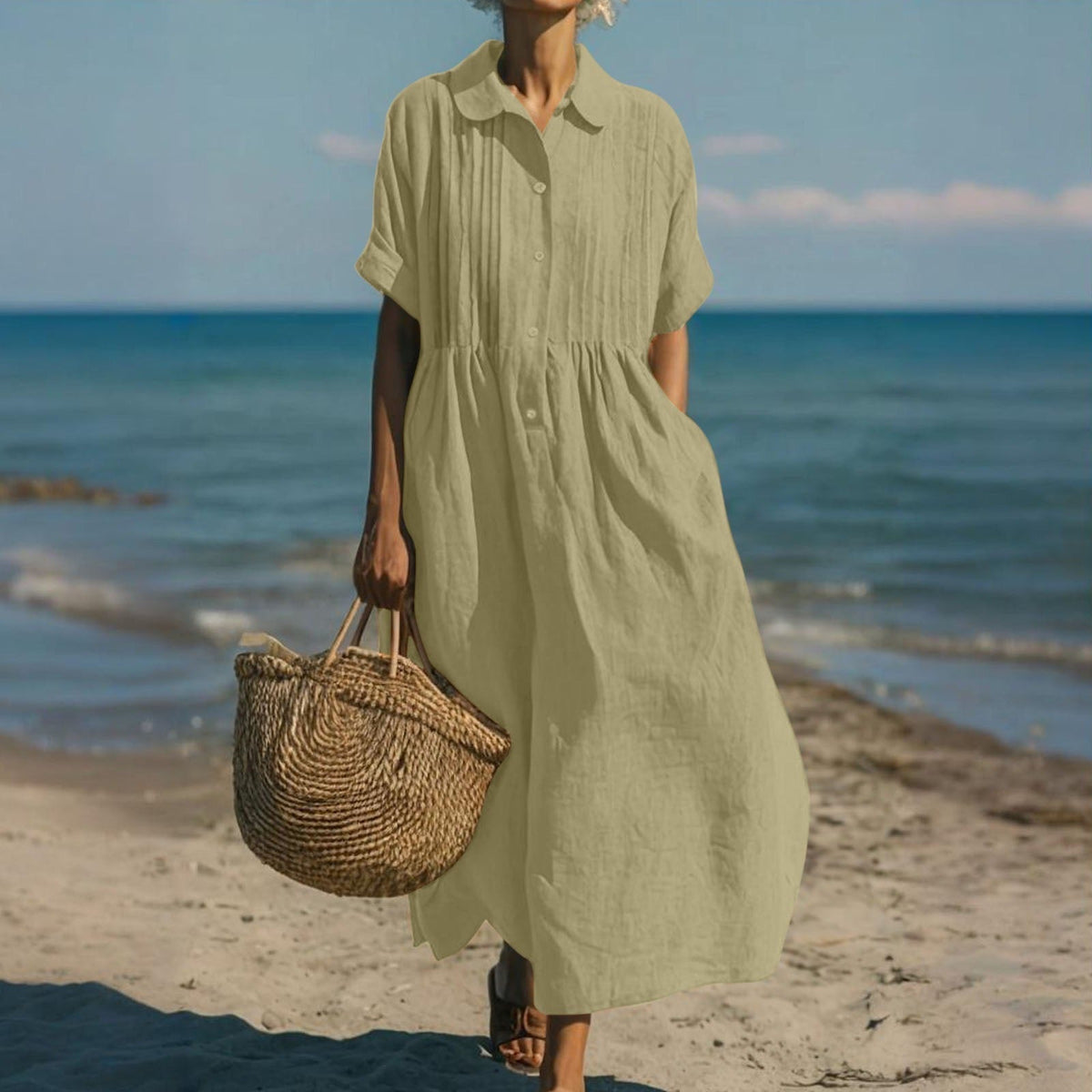 ROBE ÉLÉGANTE EN LIN POUR FEMMES